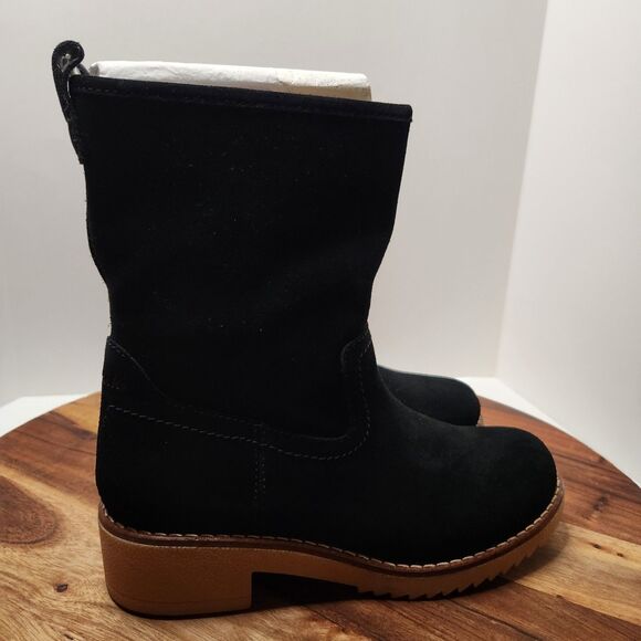 Clarks Eden Mid Heeled Ankle Booties – Women’s 6.5 Black, New in Box - Picture 2 of 8